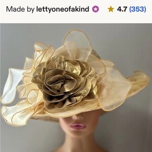 Elegant Gold Floral Women's Hat